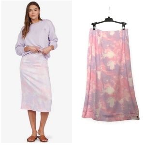 NWOT ROXY Pink & Purple Midi Straight Skirt Small